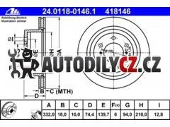 AT 418146 P/L brzdový kotouč ATE