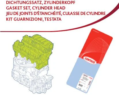 Sada těsnění, hlava válce CORTECO 83403387 Sada těsnění, hlava válce CORTECO 83403387