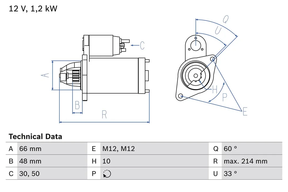 BO 0986022430 Startér BOSCH-výměnný díl