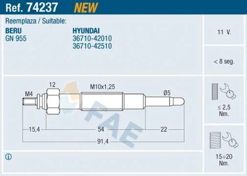 Zhavici svicka FAE 74237