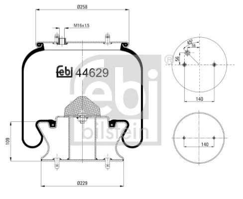 Mech, pneumaticke odpruzeni FEBI BILSTEIN 44629 Mech, pneumaticke odpruzeni FEBI BILSTEIN 44629