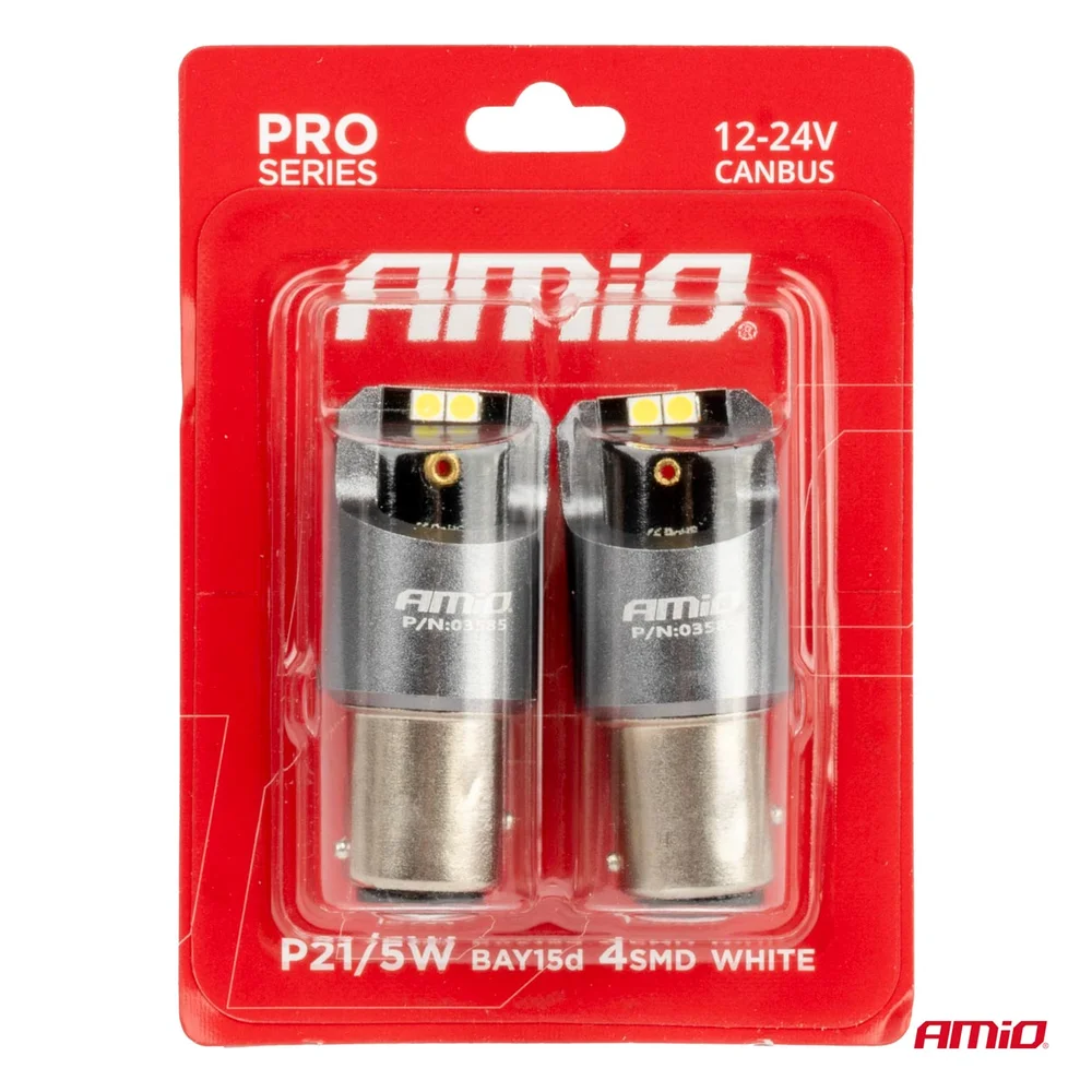 LED CANBUS PRO series BAY15D P21/5W 4x3030 SMD White 12/24V AMIO-03585 - Obrázek 4