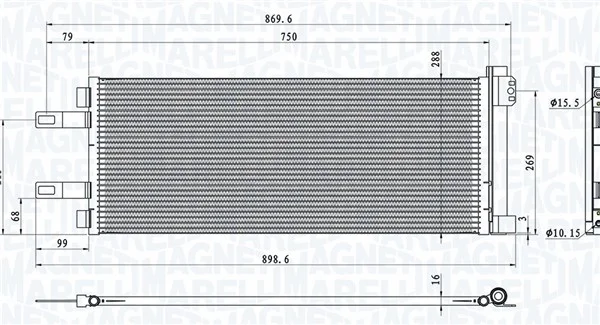 Kondenzátor, klimatizace MAGNETI MARELLI 350203623000