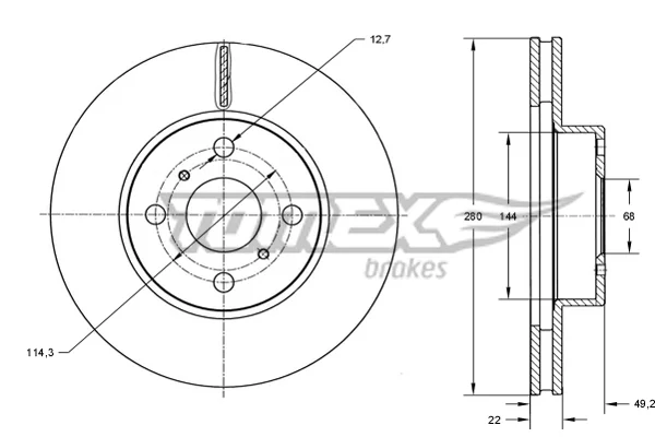 Brzdový kotouč Tomex Brakes TX70-72