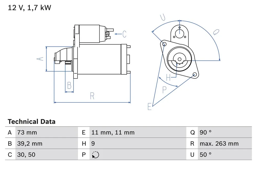 BO 0986017440 Startér BOSCH-výměnný díl