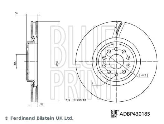 Brzdový kotouč BLUE PRINT ADBP430185 – OE 1EA615301B