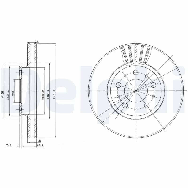 Brzdový kotouč DELPHI BG2841