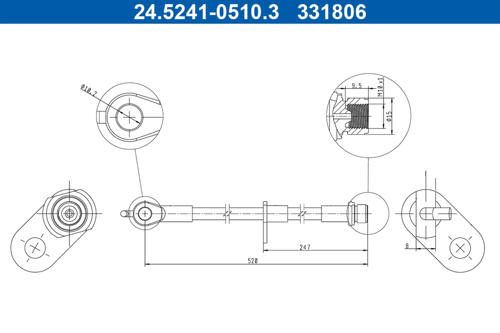 Brzdová hadice ATE 24.5241-0510.3 – OE 90947-W2069