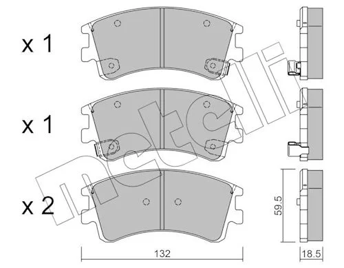 Sada brzdových destiček, kotoučová brzda METELLI 22-0476-0