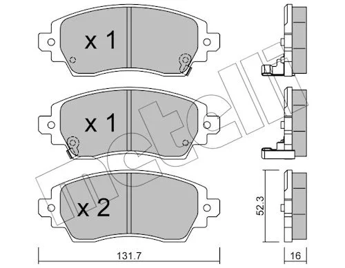 Sada brzdových destiček, kotoučová brzda METELLI 22-0750-0