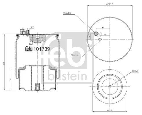 Mech, pneumaticke odpruzeni FEBI BILSTEIN 101739