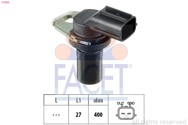 Senzor otacek, automaticka prevodovka FACET 9.0308 Senzor otacek, automaticka prevodovka FACET 9.0308