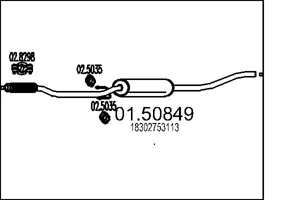 Stredni tlumic vyfuku MTS 01.50849 – OE 18302753113 Stredni tlumic vyfuku MTS 01.50849 – OE 18302753113