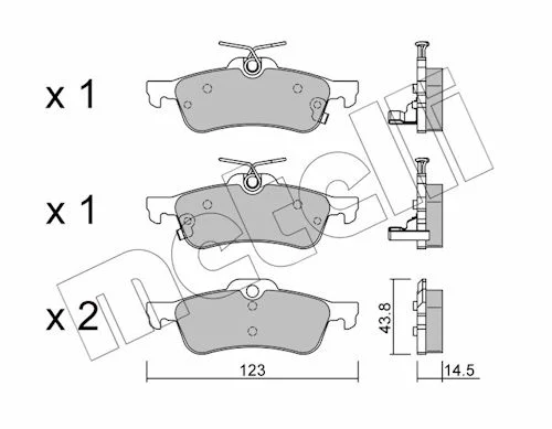 Sada brzdových destiček, kotoučová brzda METELLI 22-0556-1