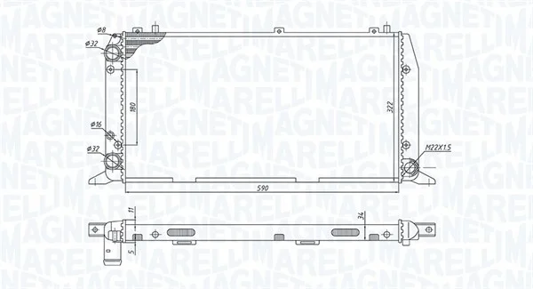 Chladič, chlazení motoru MAGNETI MARELLI 350213188700
