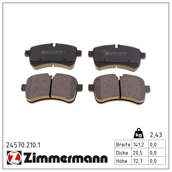 Sada brzdových destiček, kotoučová brzda ZIMMERMANN 24570.210.1