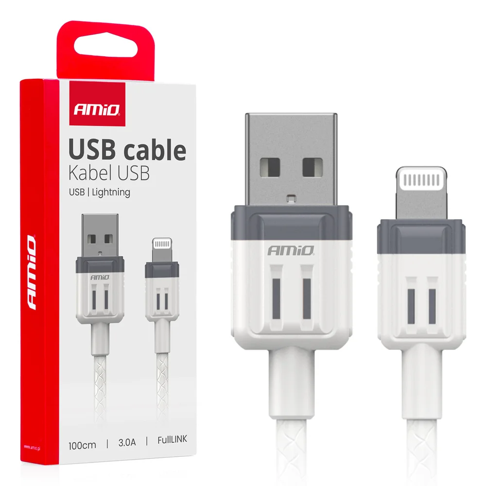 Kabel USB pro nabíjení 3A 100cm FullLINK AMiO-03907 Kabel USB pro nabíjení 3A 100cm FullLINK AMiO-03907
