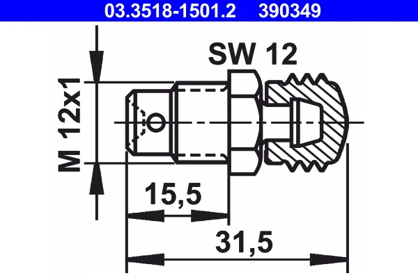 Odvzdusnovaci sroub/ventil ATE 03.3518-1501.2