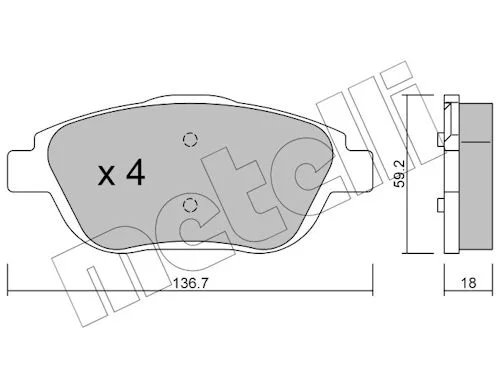 Sada brzdových destiček, kotoučová brzda METELLI 22-0852-0