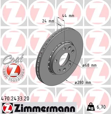 Brzdový kotouč ZIMMERMANN 470.2433.20