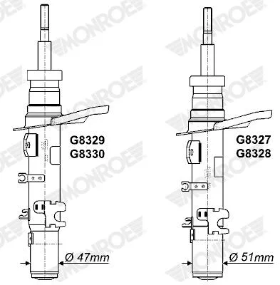 Tlumič pérování MONROE G8327 – OE 9811981480