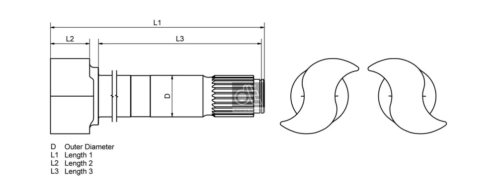 Brzdová hřídel DT Spare Parts 4.64845