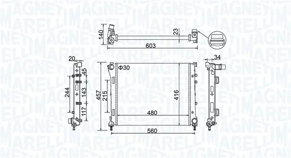 Chladič, chlazení motoru MAGNETI MARELLI 350213151100