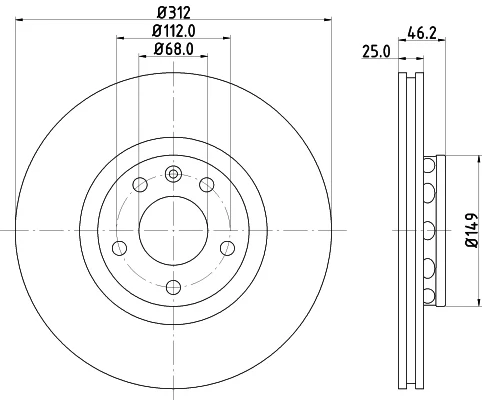 Brzdový kotouč HELLA 8DD355127-571